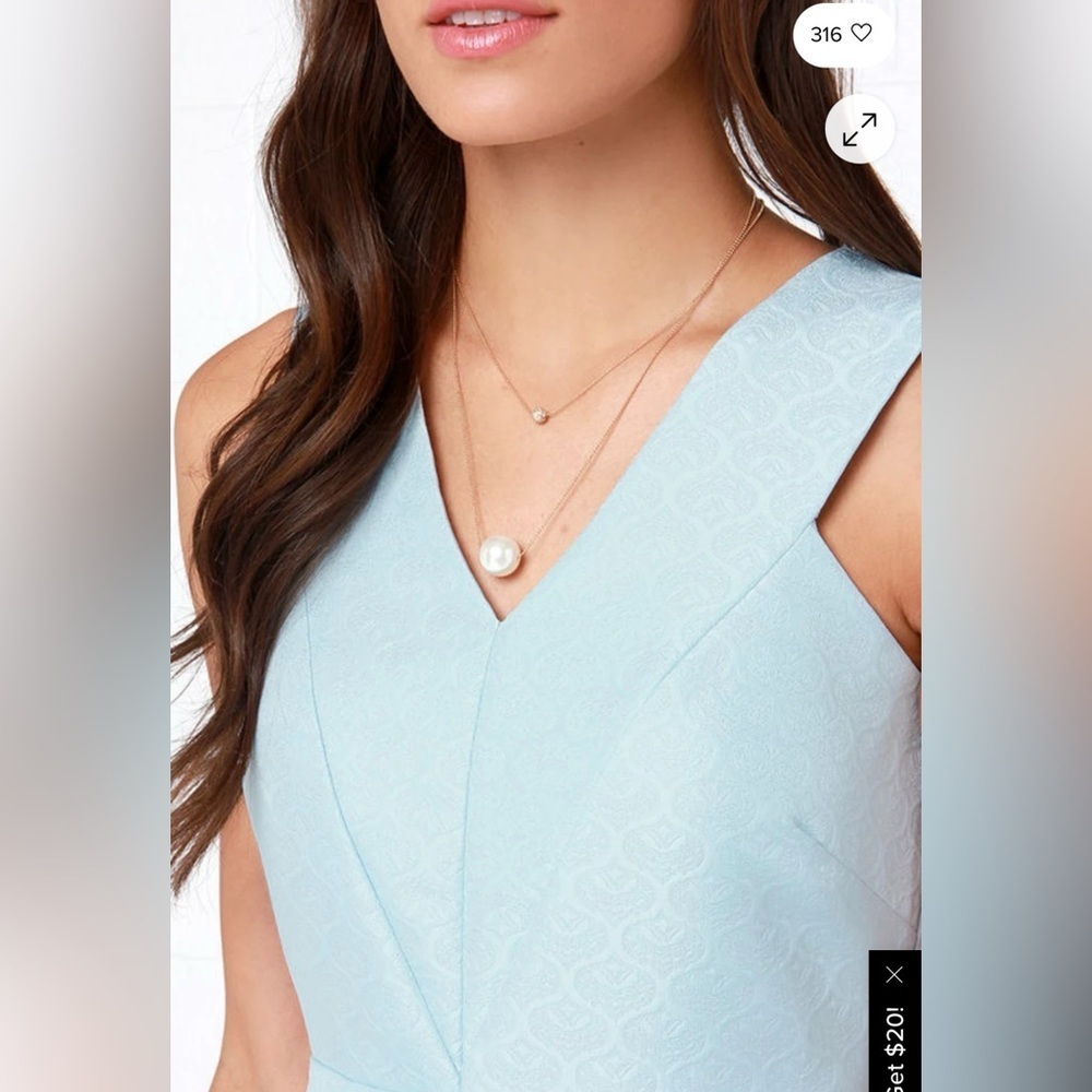 FRNCH Light Blue Sleeveless Dress - Picture 4 of 7